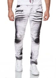 Slim-fit-Jeans im Batik-Look