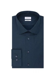 Businesshemd Shaped Shaped Langarm Kentkragen Punkte