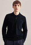seidensticker Poloshirt Regular Langarm Kragen Uni Dunkelblau