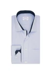 seidensticker Businesshemd Kent Patch1 Regular Langarm Streifen Hellblau/Dunkelblau/Blau