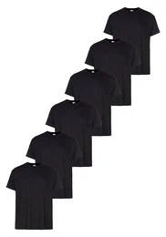 T-Shirt, sechs Stck in unterschiedlicher Farbkomination (Packung, 6-tlg., 6er-Pack) mit Rundhalsausschnitt