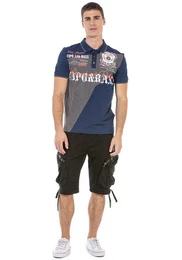 Poloshirt mit diagonalem Einsatz
