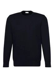 seidensticker Strickpullover Rundhals Dunkelblau/Schwarz