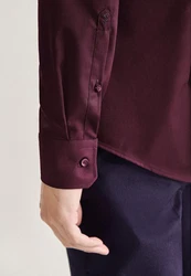 seidensticker Businesshemd X-Slim Langarm Kentkragen Uni Dunkelrot/Lila/Bordeaux/Rosa/Braun