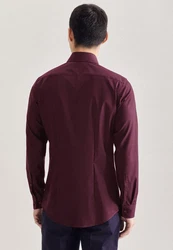 seidensticker Businesshemd X-Slim Langarm Kentkragen Uni Dunkelrot/Lila/Bordeaux/Rosa/Braun