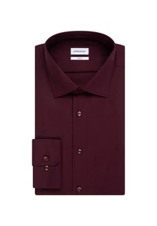 seidensticker Businesshemd X-Slim Langarm Kentkragen Uni Dunkelrot/Lila/Bordeaux/Rosa/Braun
