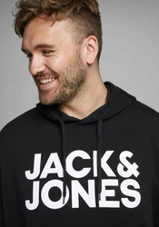 Jack & Jones Plus Sweatshirt JJEcorp schwarz/wei
