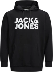 Jack & Jones Plus Sweatshirt JJEcorp schwarz/wei