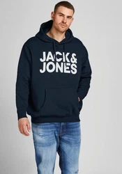 Jack & Jones Plus Sweatshirt JJEcorp Dunkelblau/Hellblau