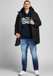 Jack & Jones Plus Sweatshirt JJEcorp Dunkelblau/Hellblau