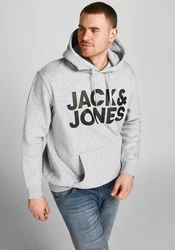 Jack & Jones Plus Sweatshirt JJEcorp Hellblau/Grau/Schwarz/Dunkelgrau