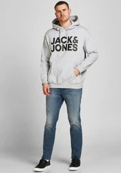 Jack & Jones Plus Sweatshirt JJEcorp Hellblau/Grau/Schwarz/Dunkelgrau