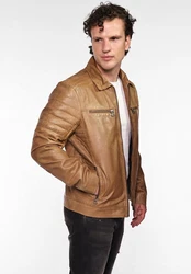Maze Herren Lederjacke William Braun/Beige