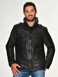 MUSTANG Lederjacke Walker FF Blau/Schwarz/Rot/Hellblau/Dunkelgrau/Grau/Dunkelgrün