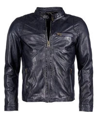 Maze Lederjacke Puckham Dunkelblau/Blau