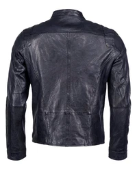 Maze Lederjacke Puckham Dunkelblau/Blau