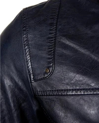 Maze Lederjacke Puckham Dunkelblau/Blau