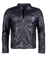 Maze Lederjacke Puckham Dunkelblau/Blau