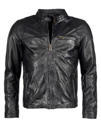Maze Lederjacke Puckham Schwarz/Orange