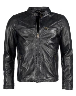 Maze Lederjacke Puckham Schwarz/Orange