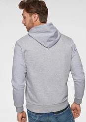 JACK & JONES Sweatshirt CORP Logo Hoodie hellgrau/schwarz