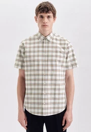 Businesshemd Schwarze Rose Regular Kurzarm Button-Down-Kragen Karo