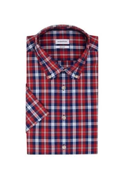 Businesshemd Schwarze Rose Regular Kurzarm Button-Down-Kragen Karo