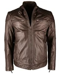 JCC Lederjacke IK3 Dunkelbraun/Braun/Grau