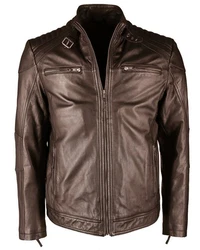 JCC Lederjacke IK3 Dunkelbraun/Braun/Grau