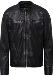 Bruno Banani Lederjacke Flint Bikerkragen Schwarz/Rot/Braun/Gelb