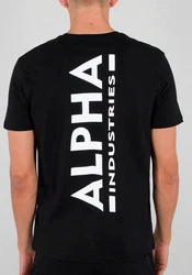Alpha Industries T-Shirt Backprint T Schwarz/Beige/Dunkelblau/Grau