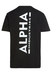 Alpha Industries T-Shirt Backprint T Schwarz/Beige/Dunkelblau/Grau