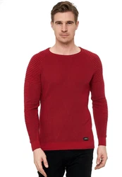 Rusty Neal Strickpullover mit Rundhalsausschnitt Rot/Dunkelrot