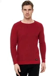 Rusty Neal Strickpullover mit Rundhalsausschnitt Rot/Dunkelrot