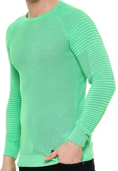 Rusty Neal Strickpullover mit Rundhalsausschnitt Grün/Hellgrün