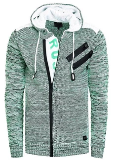 Rusty Neal Strickjacke Mintgrün/Grün/Dunkelgrün