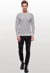 Rusty Neal Herrenpullover Rundhals Basic Strickpullover Grau