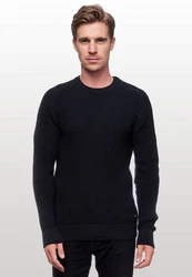 Rusty Neal Herrenpullover Rundhals Basic Strickpullover Dunkelblau