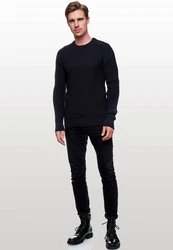 Rusty Neal Herrenpullover Rundhals Basic Strickpullover Dunkelblau