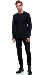 Rusty Neal Herrenpullover Rundhals Basic Strickpullover Dunkelblau