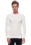 Rusty Neal Herrenpullover Rundhals Basic Strickpullover Weiß/Creme