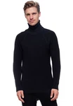 Rusty Neal Rollkragenpullover  Schwarz/Dunkelblau