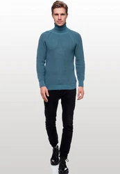 Rusty Neal Rollkragenpullover  Türkis/Blau/Hellblau