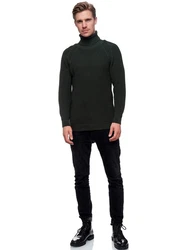Rusty Neal Rollkragenpullover  Dunkelgrün/Schwarz