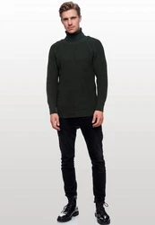Rusty Neal Rollkragenpullover  Dunkelgrün/Schwarz