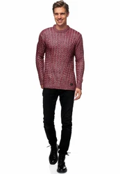 Rusty Neal Strickpullover Dunkelrot/Bordeaux/Rot