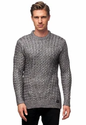 Rusty Neal Strickpullover Dunkelgrau/Grau/Silber