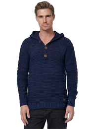 Kapuzensweatshirt mit modischer Knopfleiste