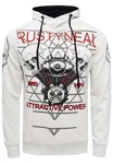 Rusty Neal Kapuzensweatshirt Sweater mit Print Weiß/Schwarz/Creme/Rot
