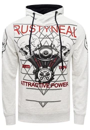 Kapuzensweatshirt Sweater mit rockigem Print